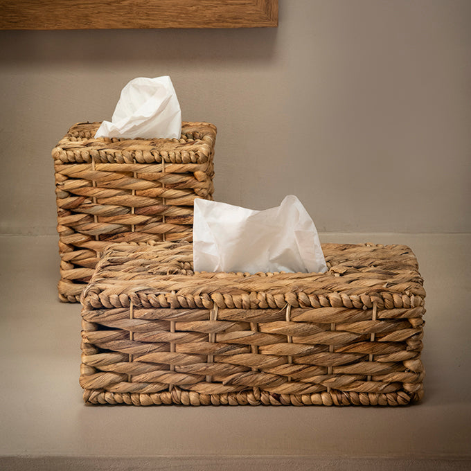 Caja para pañuelos de fibra natural cuadrada