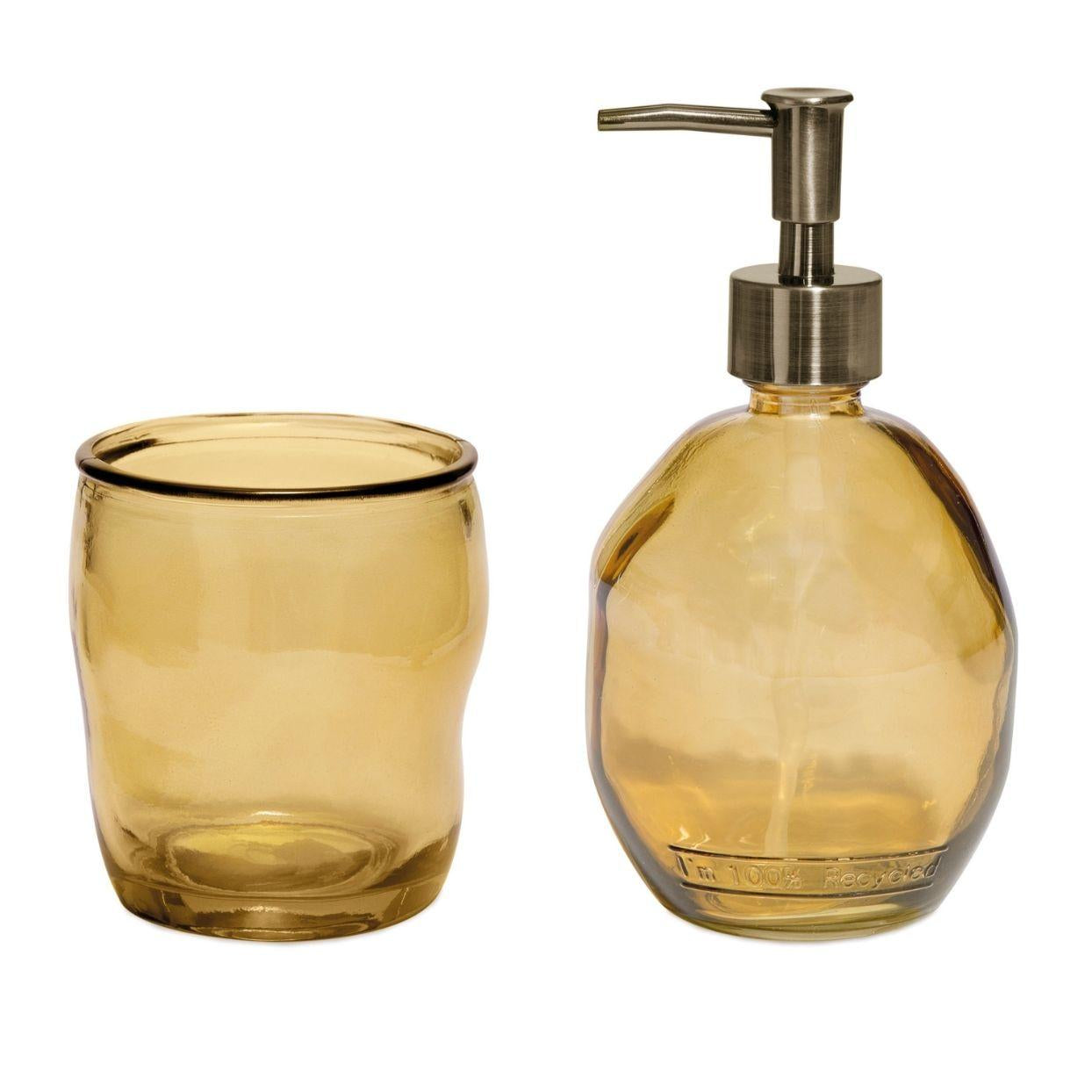 Yellow glass bathroom vessel