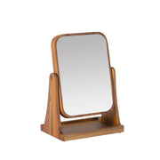 Wooden jewelry mirror with tray