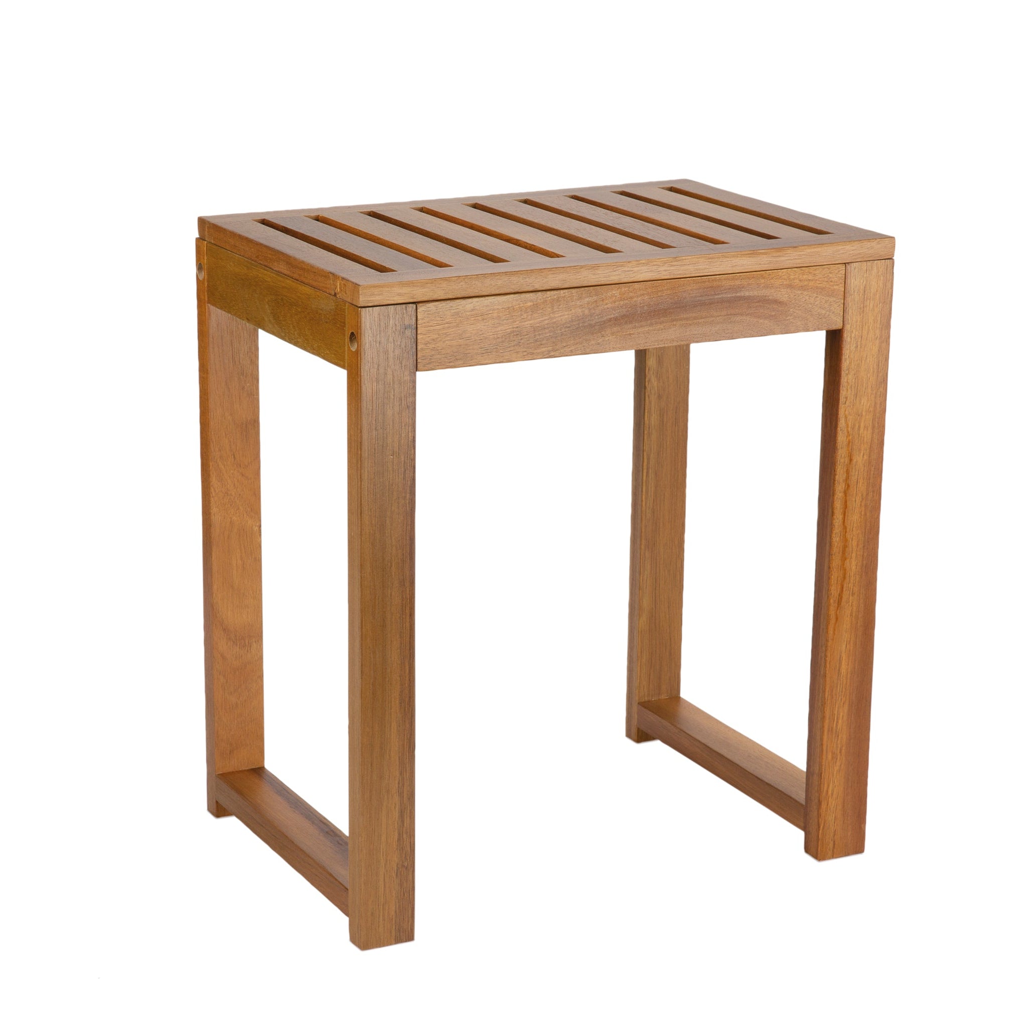 Rustic wooden bathroom stool