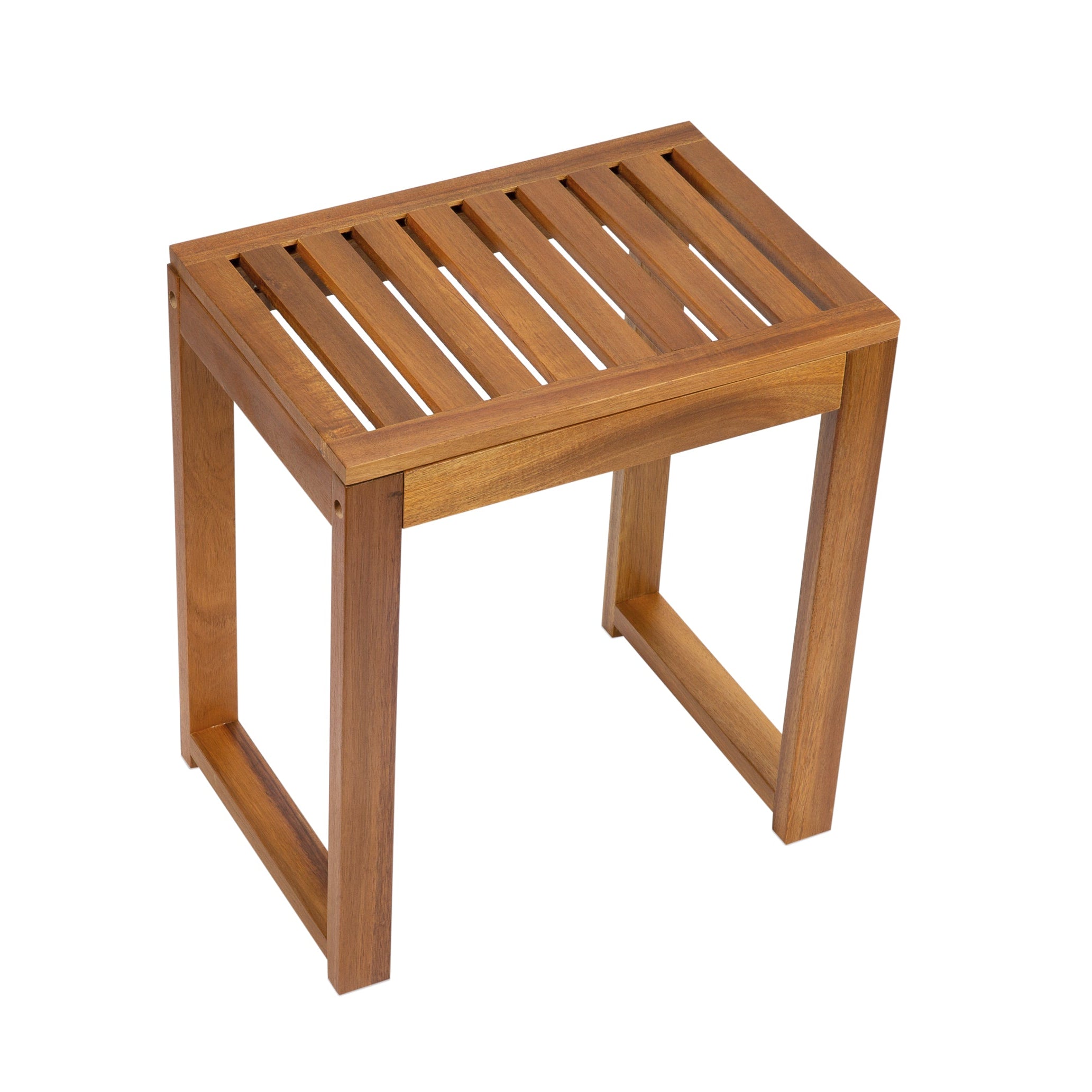 Rustic wooden bathroom stool