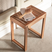 Rustic wooden bathroom stool