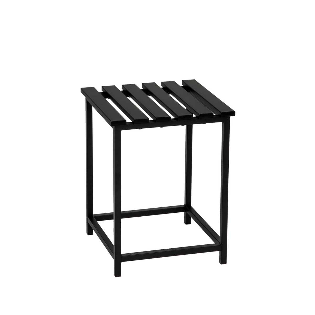 Taburete de baño negro de metal