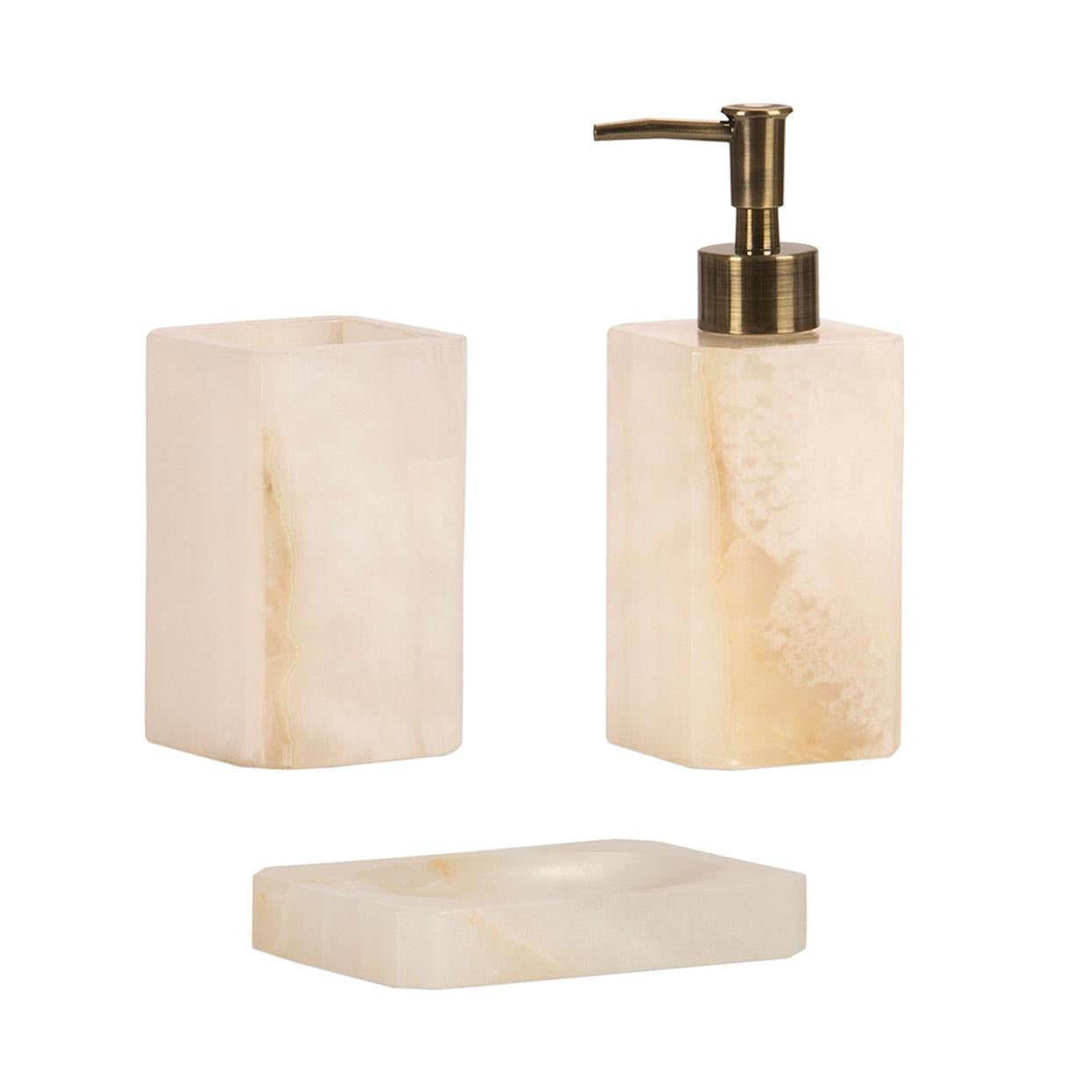 Dispensador de cuarto de baño de mármol blanco