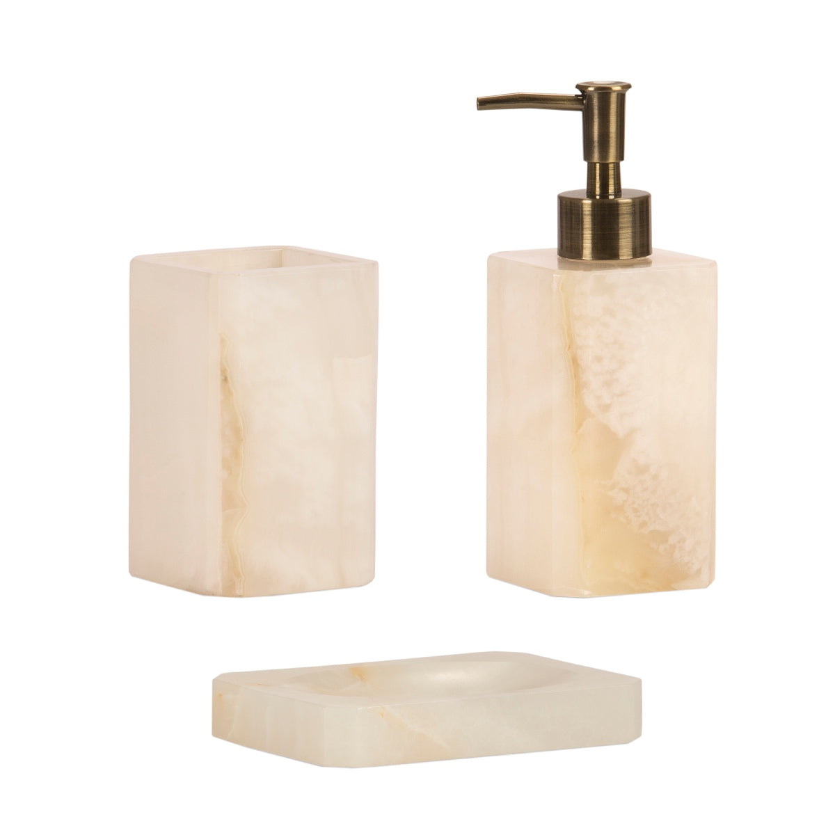 White marble bathroom dispenser