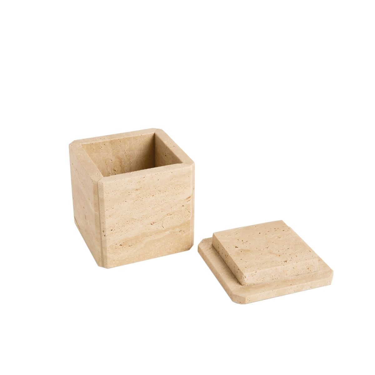 Caja de mármol travertino para algodones