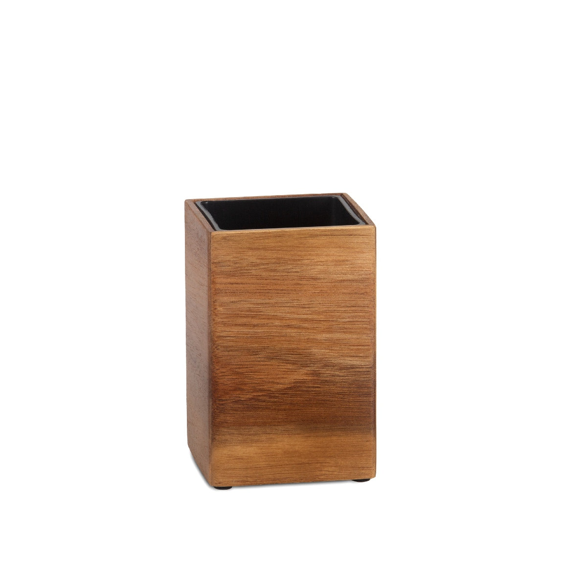 Portacepillos de baño de madera natural