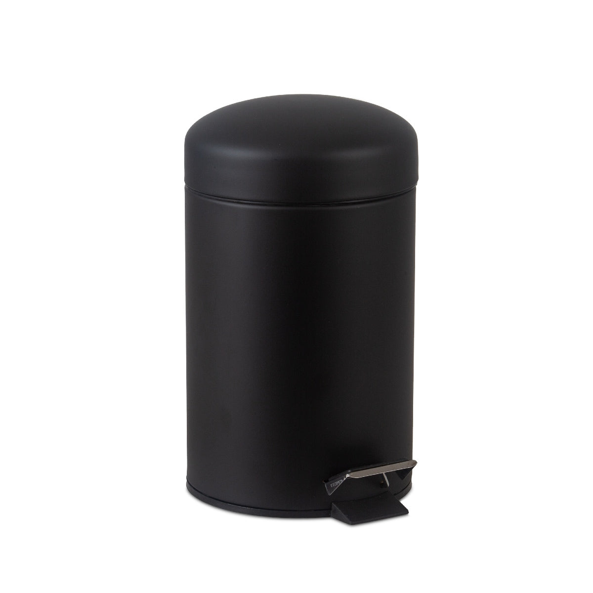 Papelera negra de baño con pedal
