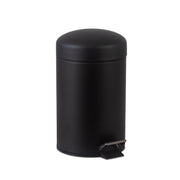 Papelera negra de baño con pedal