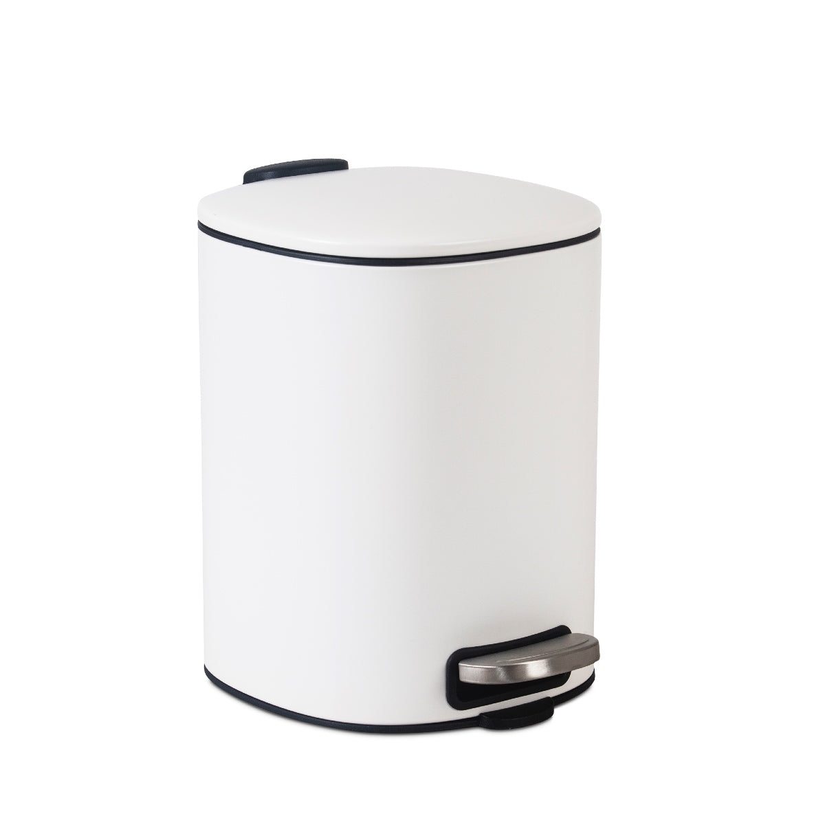 Papelera de pedal metal blanco 5L