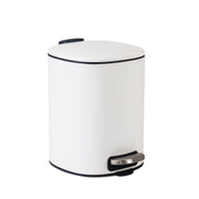 Papelera de pedal metal blanco 5L