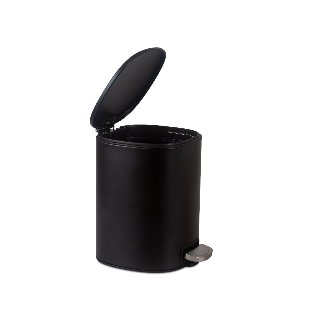 Papelera de pedal metal negro 5L