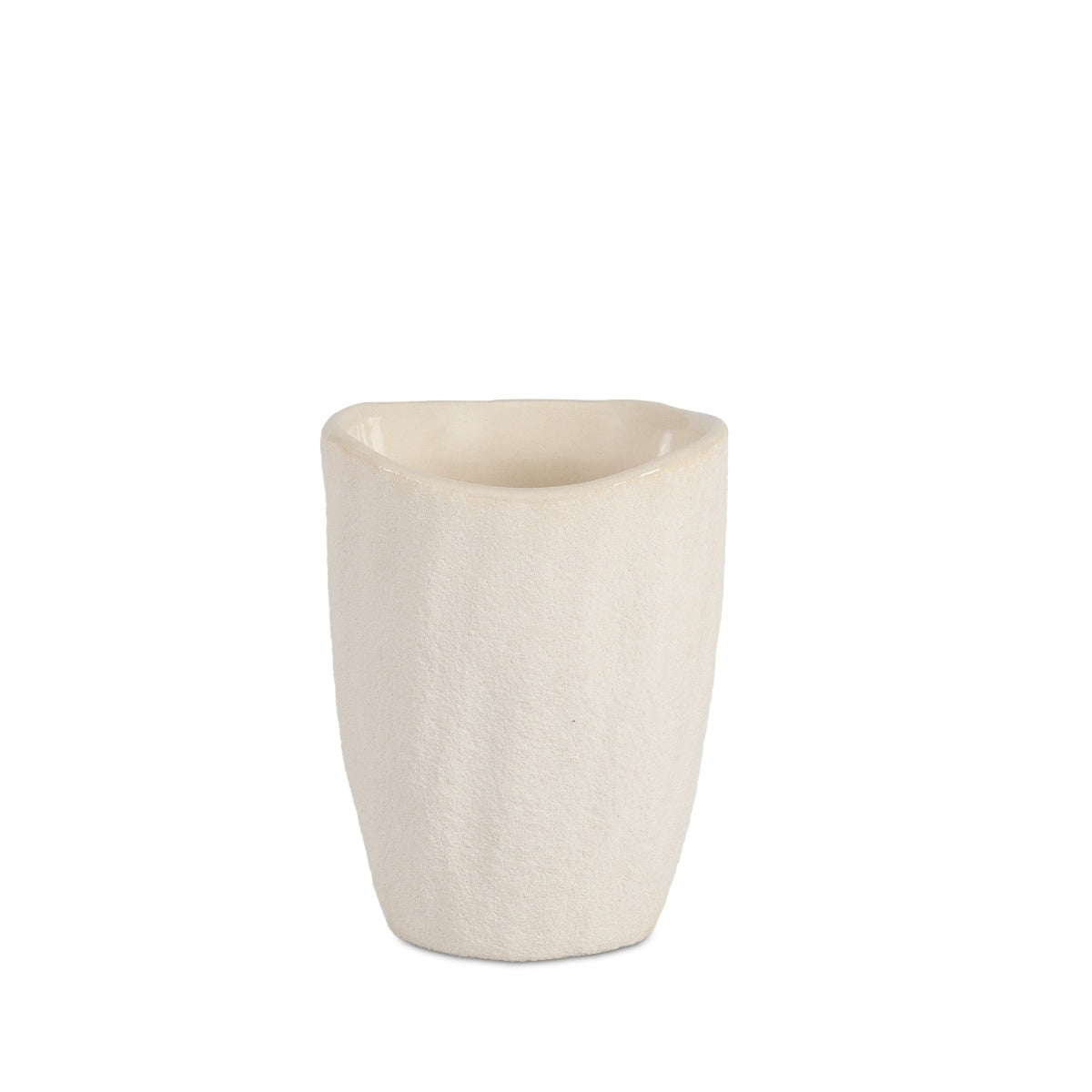 Portacepillos de baño beige de cerámica Sand