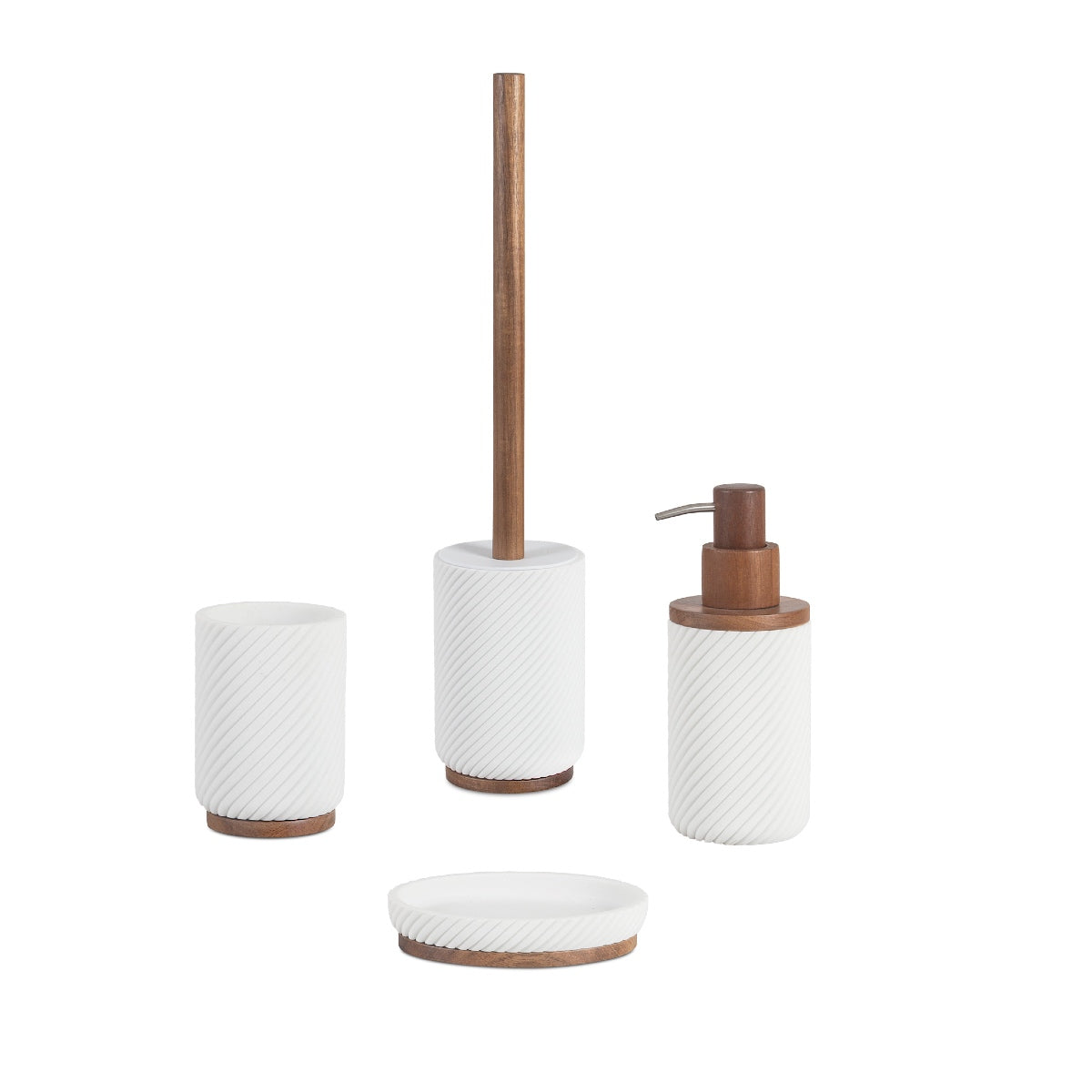 Escobilla de baño poliresina y madera de acacia