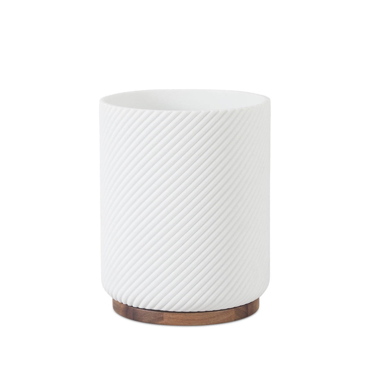Papelera poliresina y madera de acacia 5L