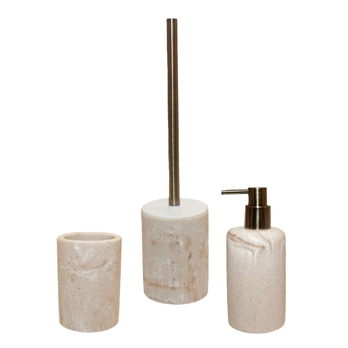 Detalle accesorios de baño efecto mármol