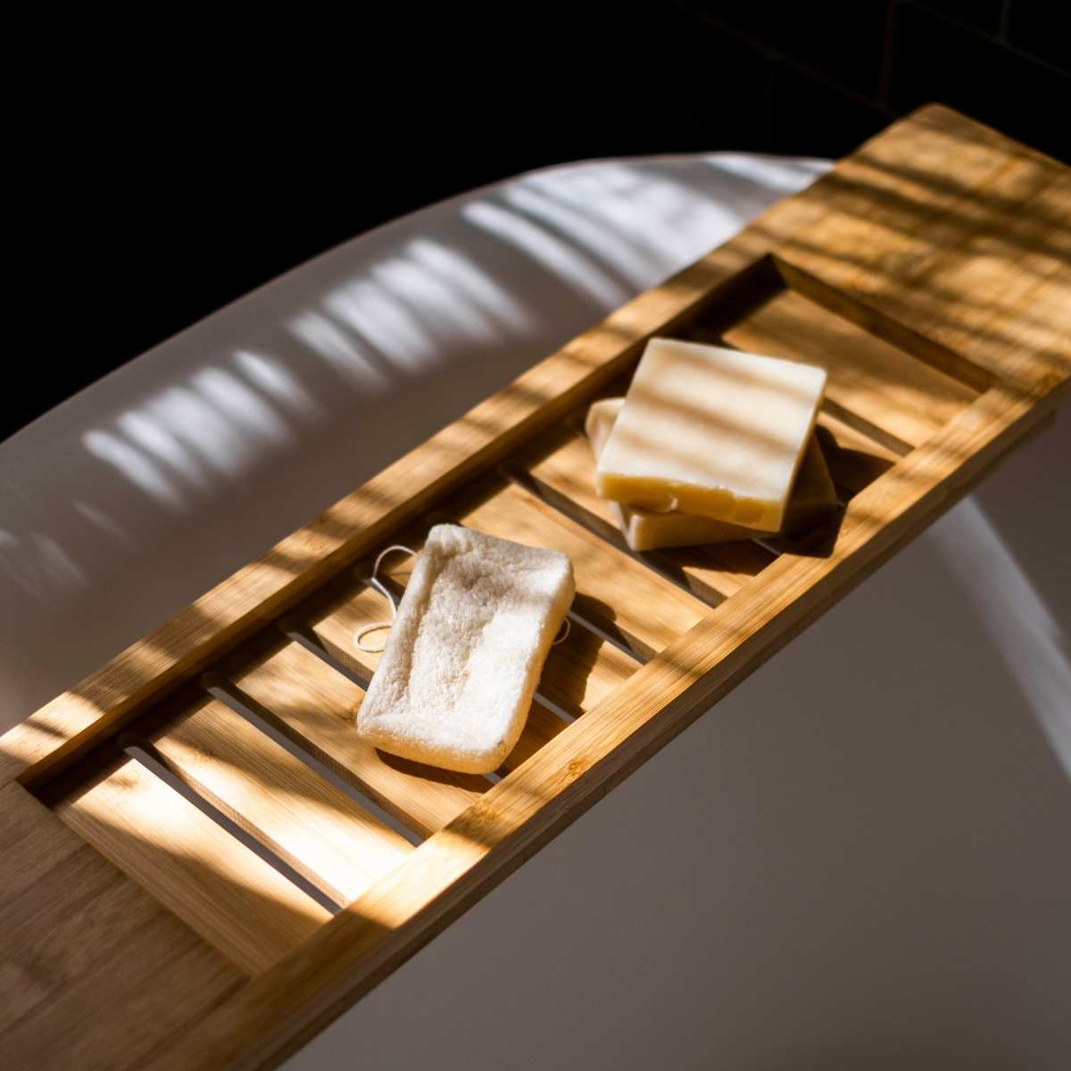 Bandeja de bañera de bambú 73 cm