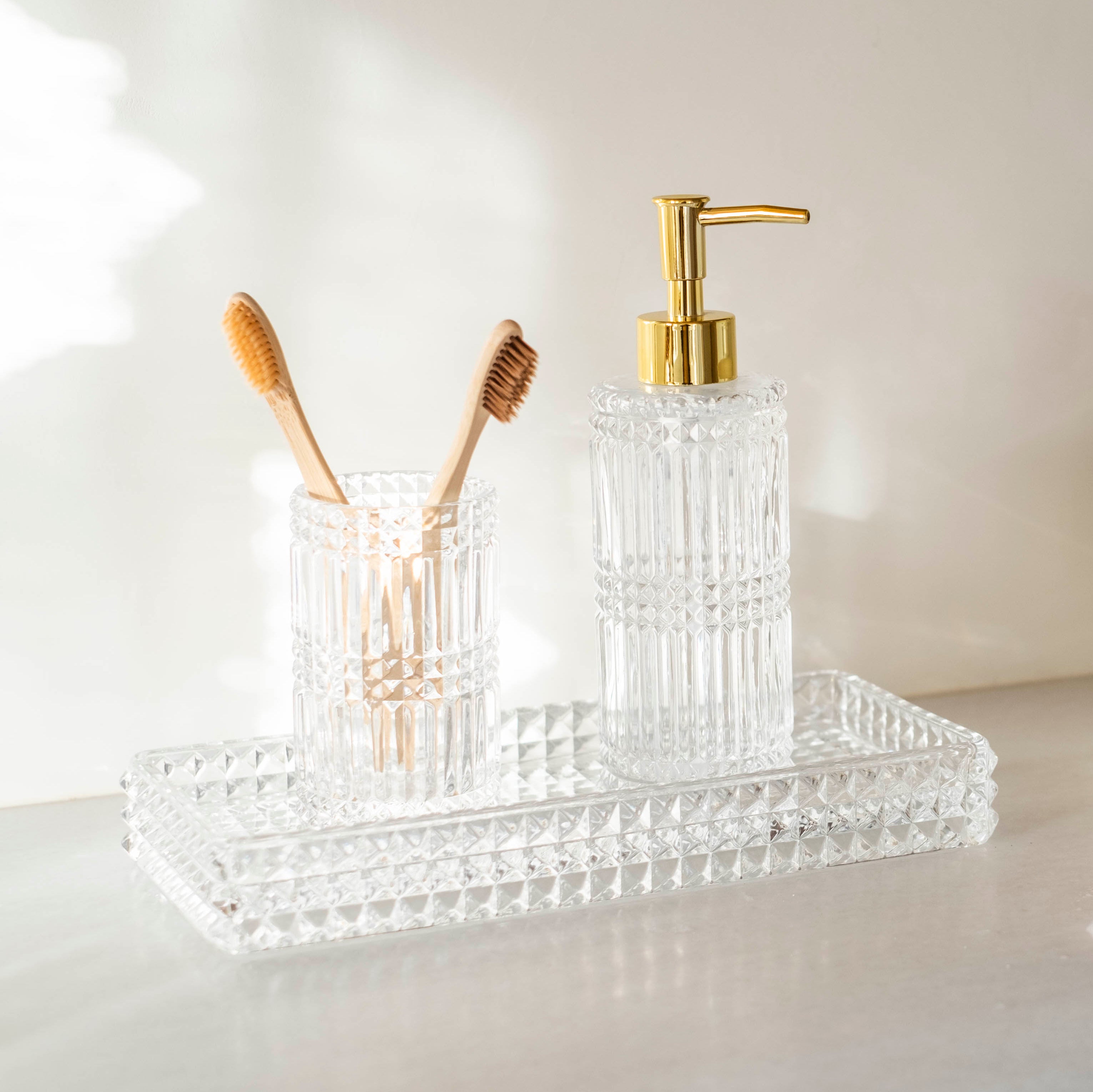 Vintage glass bath tray