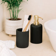 Portacepillos de resina de baño negro