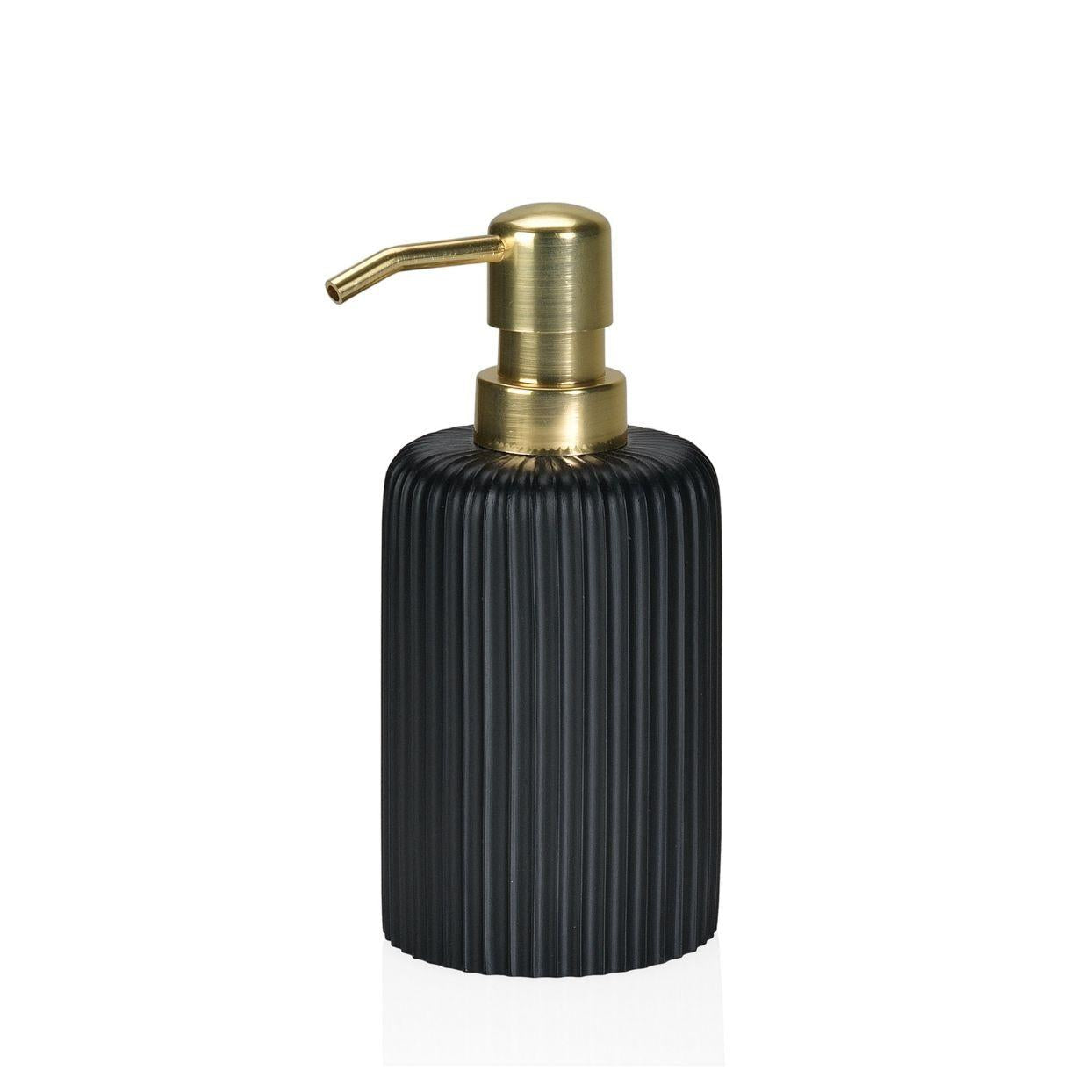 Black and gold resin dispenser