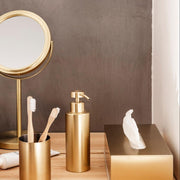 Dispensador de baño de acero inoxidable dorado