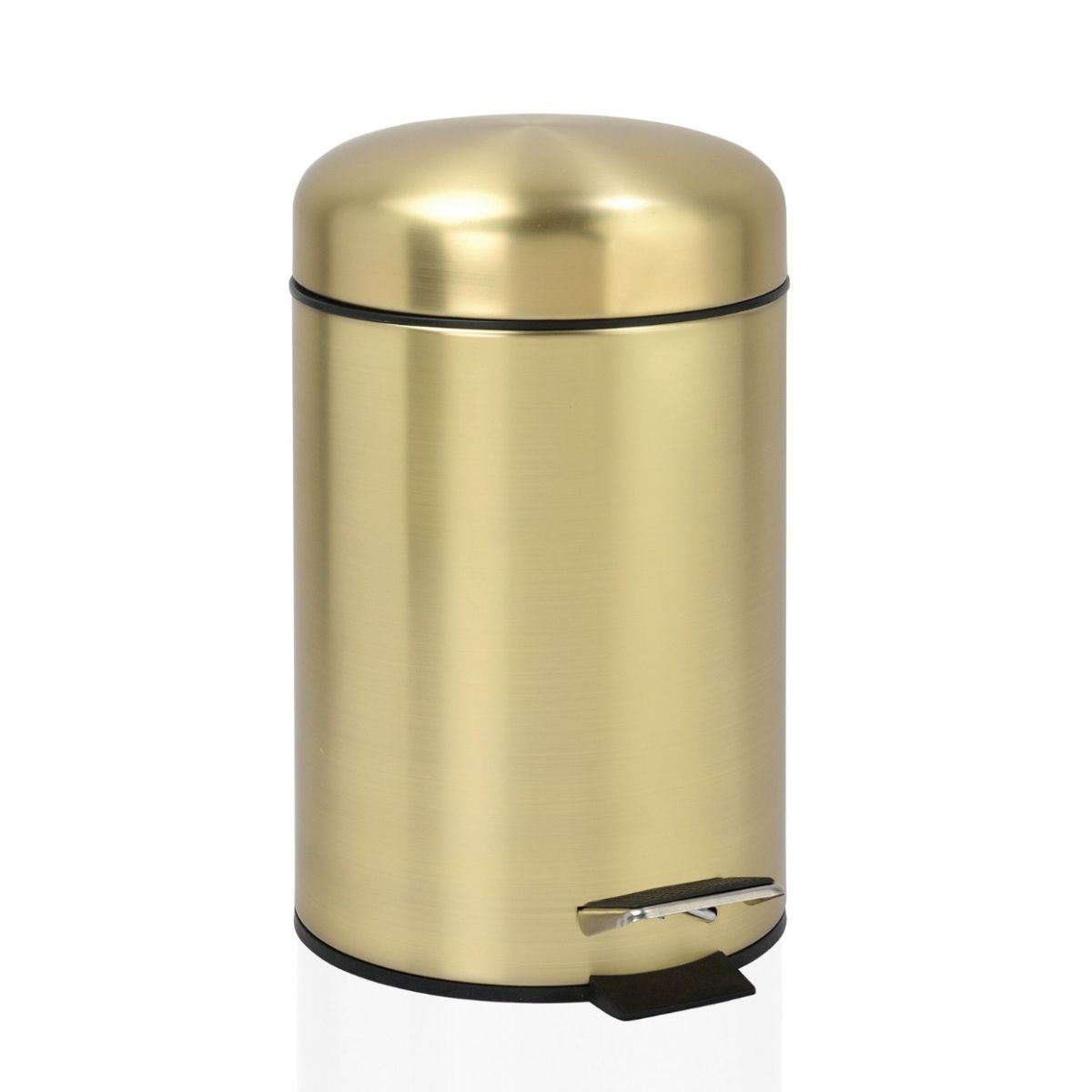 Papelera de baño dorada de acero inoxidable