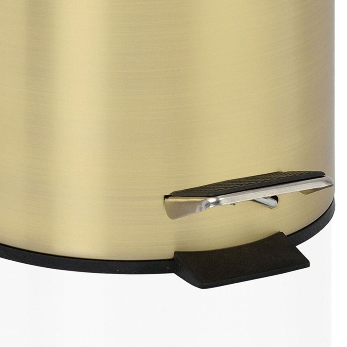 Papelera de baño dorada de acero inoxidable