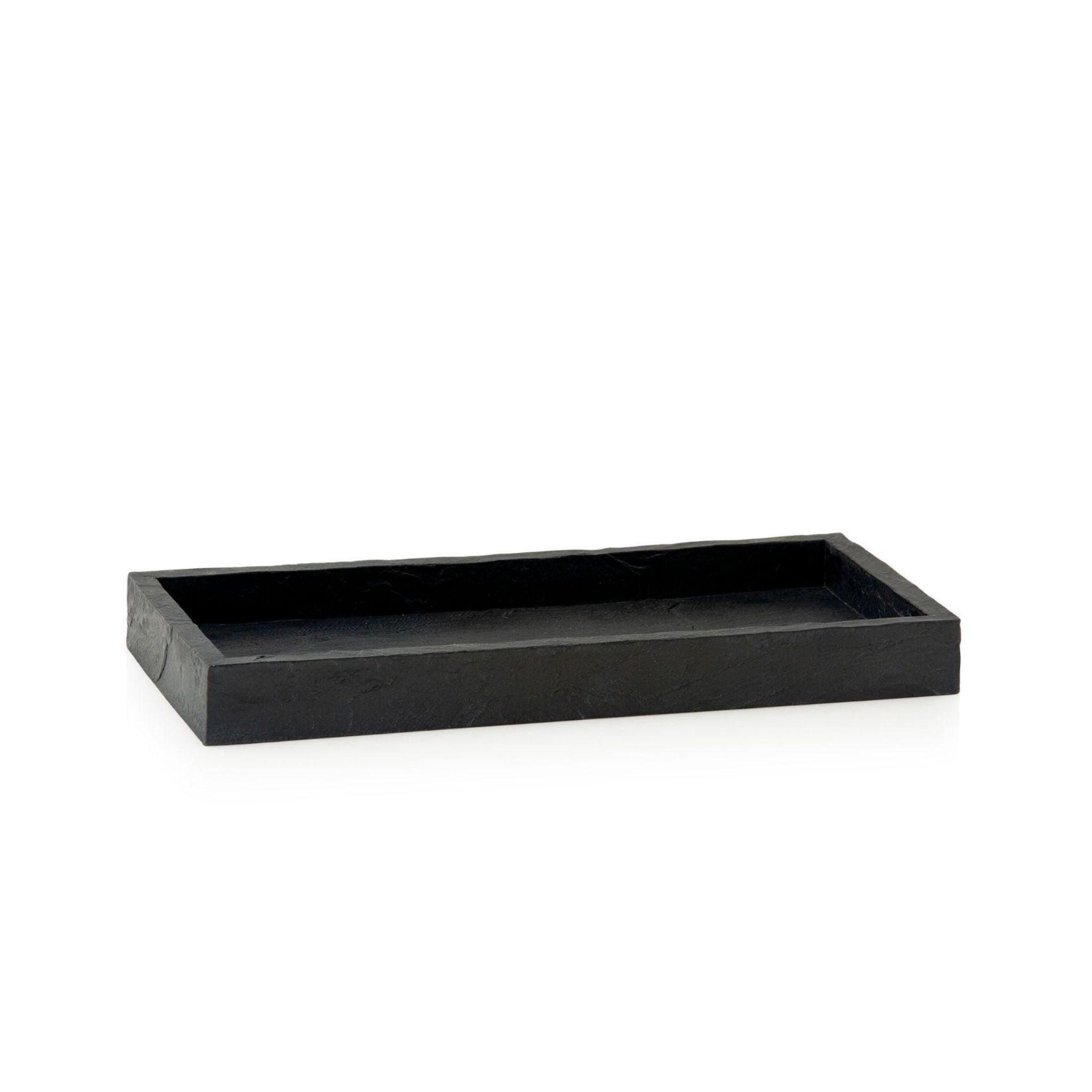 Bandeja de baño de pizarra moderna negra