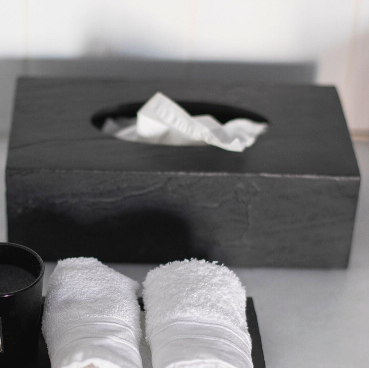 Caja para pañuelos de pizarra negra