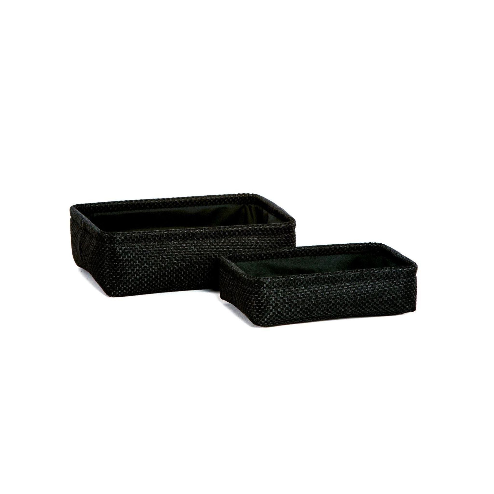 Set de 2 cestas para el cuarto de baño de tela negra