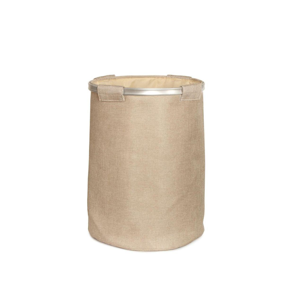 Cesto para la ropa de tela beige moderno