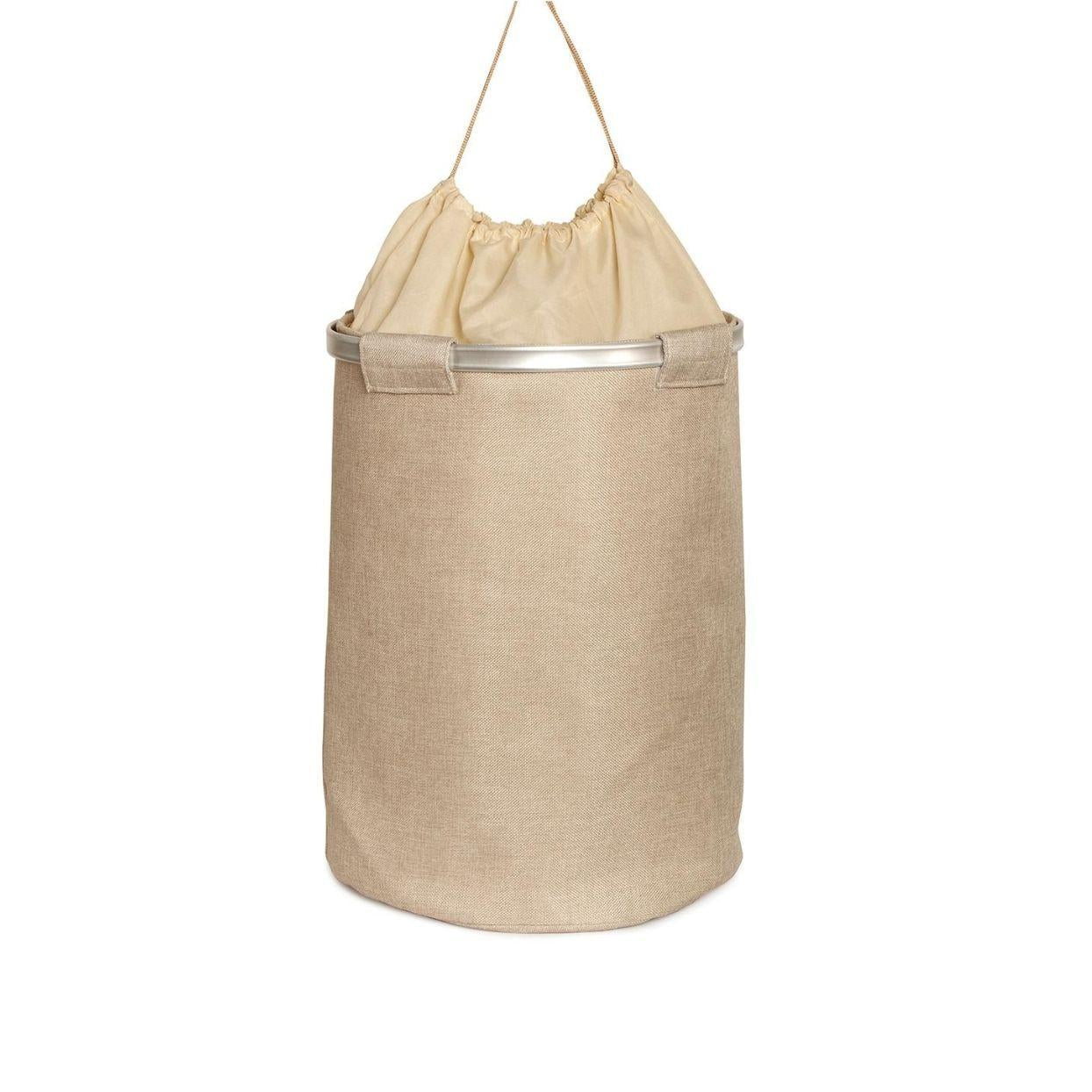 Cesto para la ropa de tela beige moderno