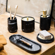 Dispensador de cuarto de baño de mármol clásico negro