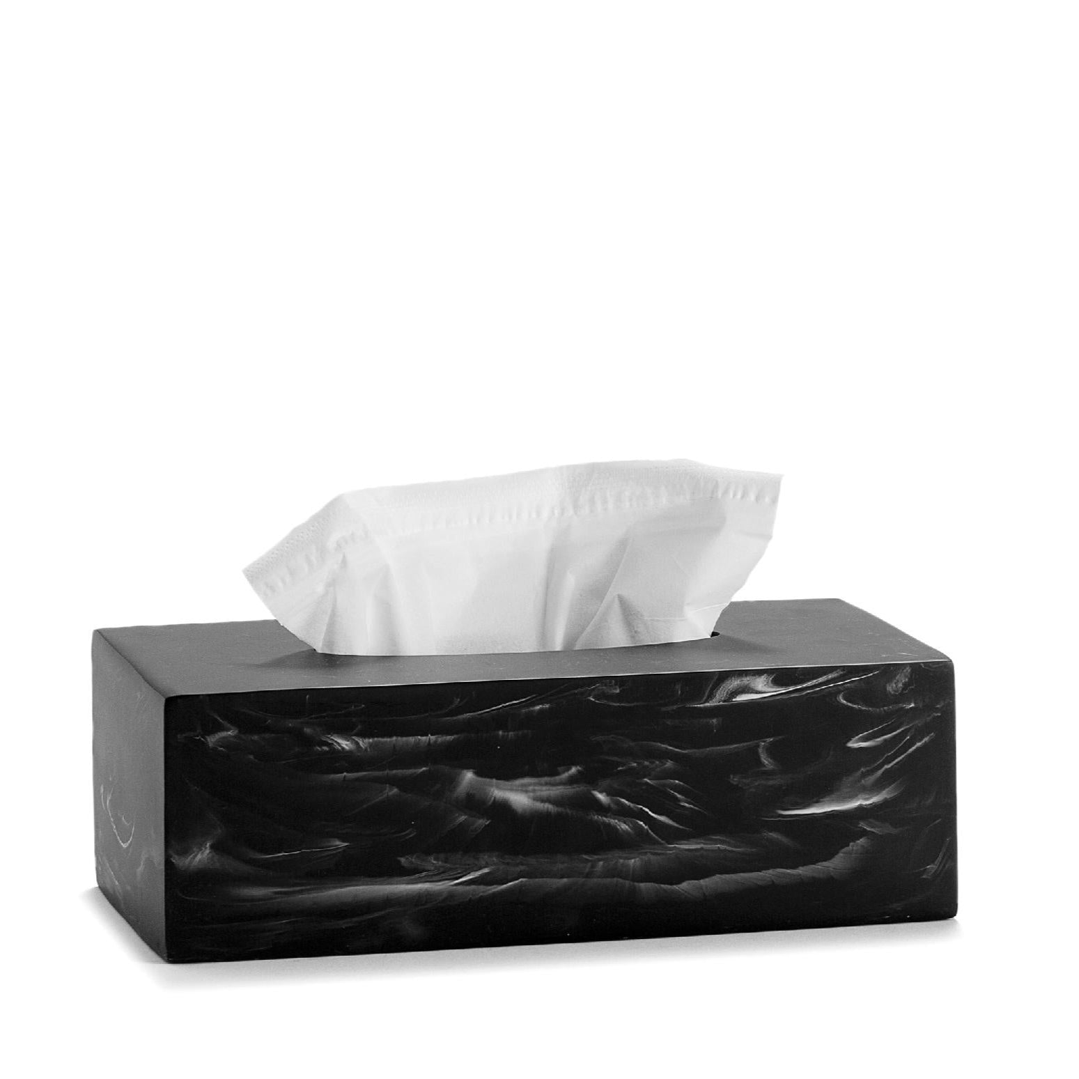 Caja para pañuelos de mármol clásica negra