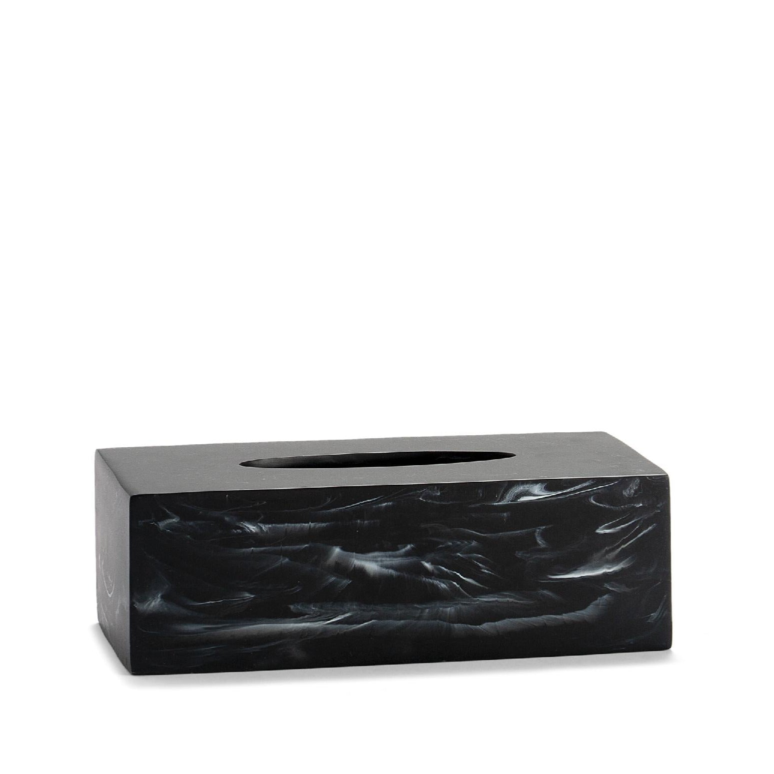 Caja para pañuelos de mármol clásica negra