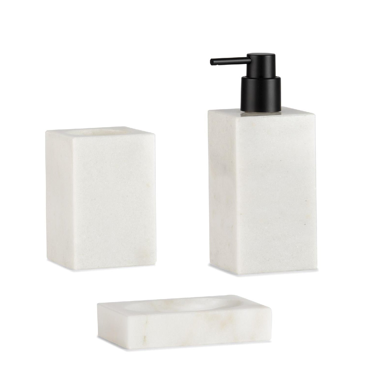 White marble bathroom dispenser