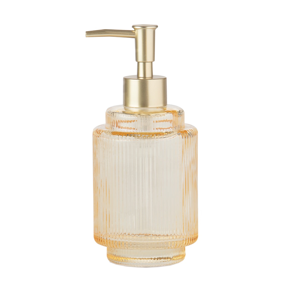 Dispensador de baño amarillo de cristal vintage