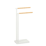 Modern white metal free-standing towel rack