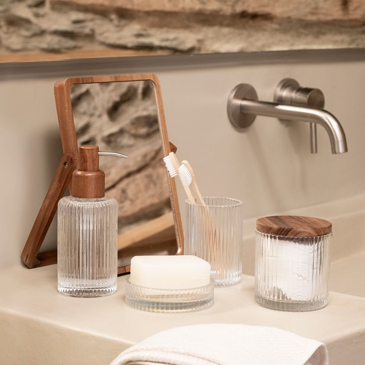 Dispensador de baño clásico de cristal