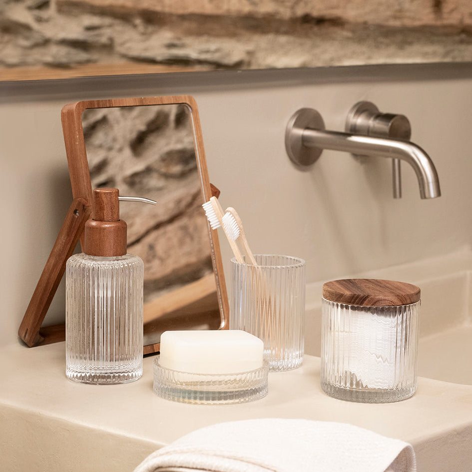 Classic glass bathroom toothbrush holder