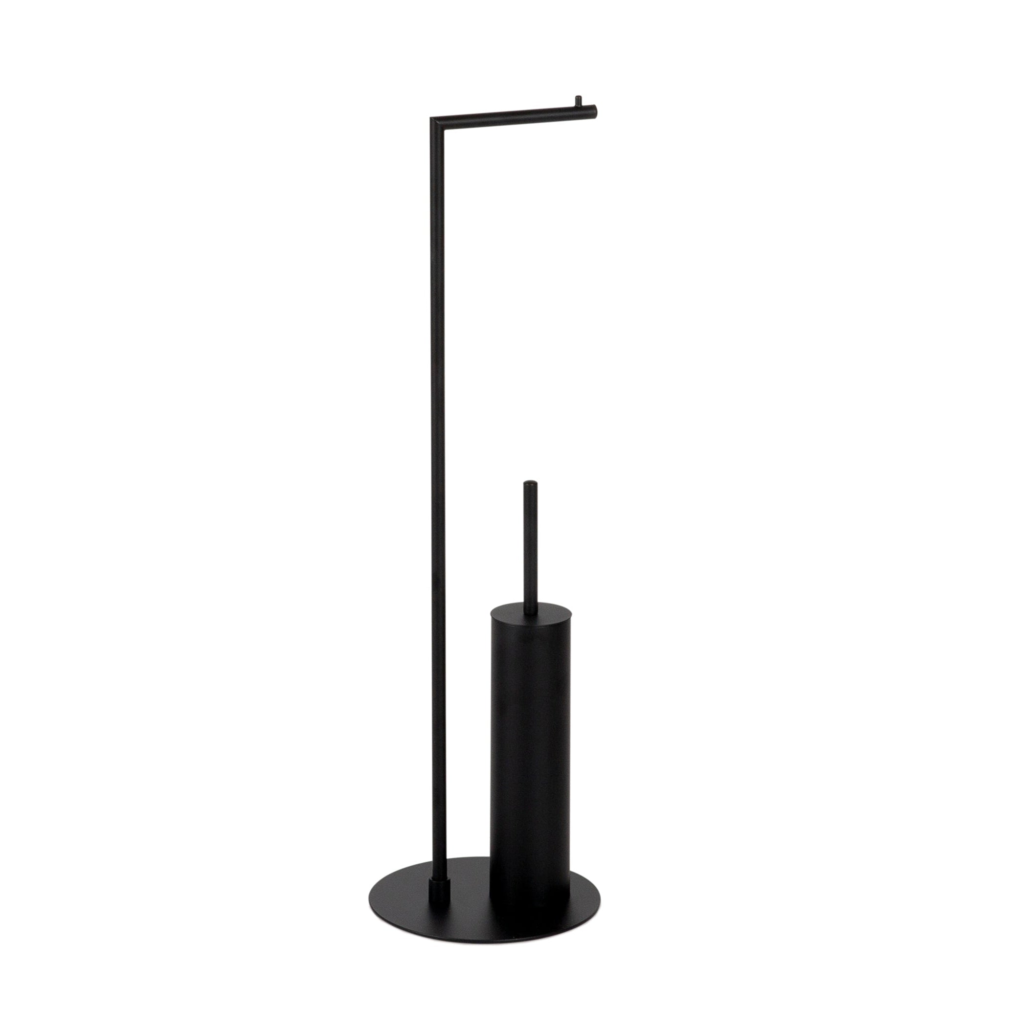 Black metal toilet roll holder
