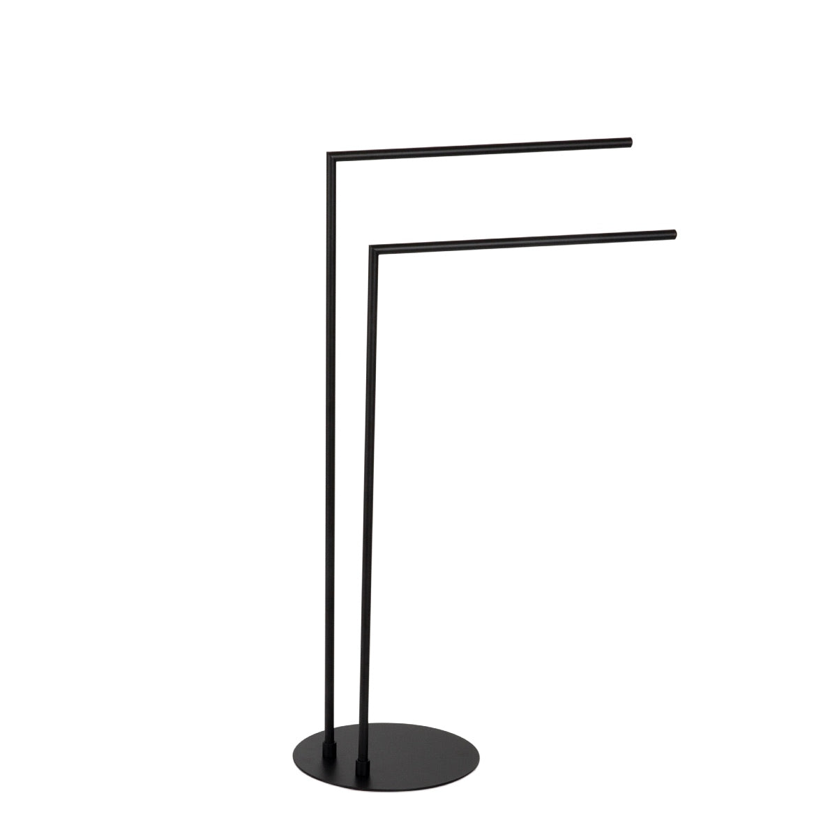 Industrial black free-standing towel rack