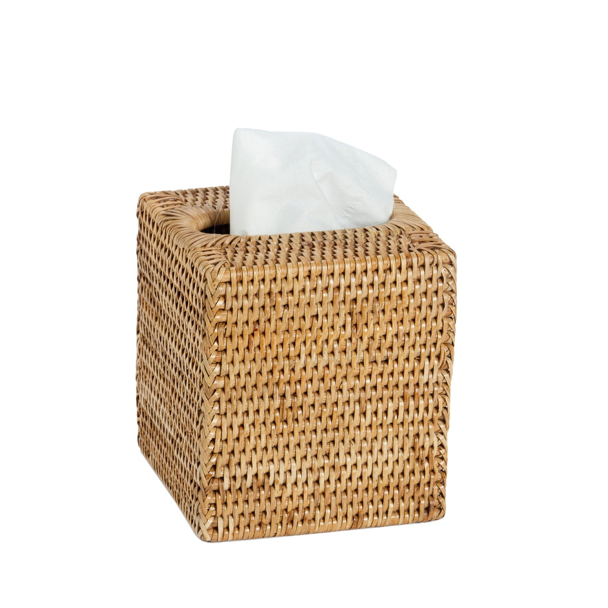 Square rattan tissue box