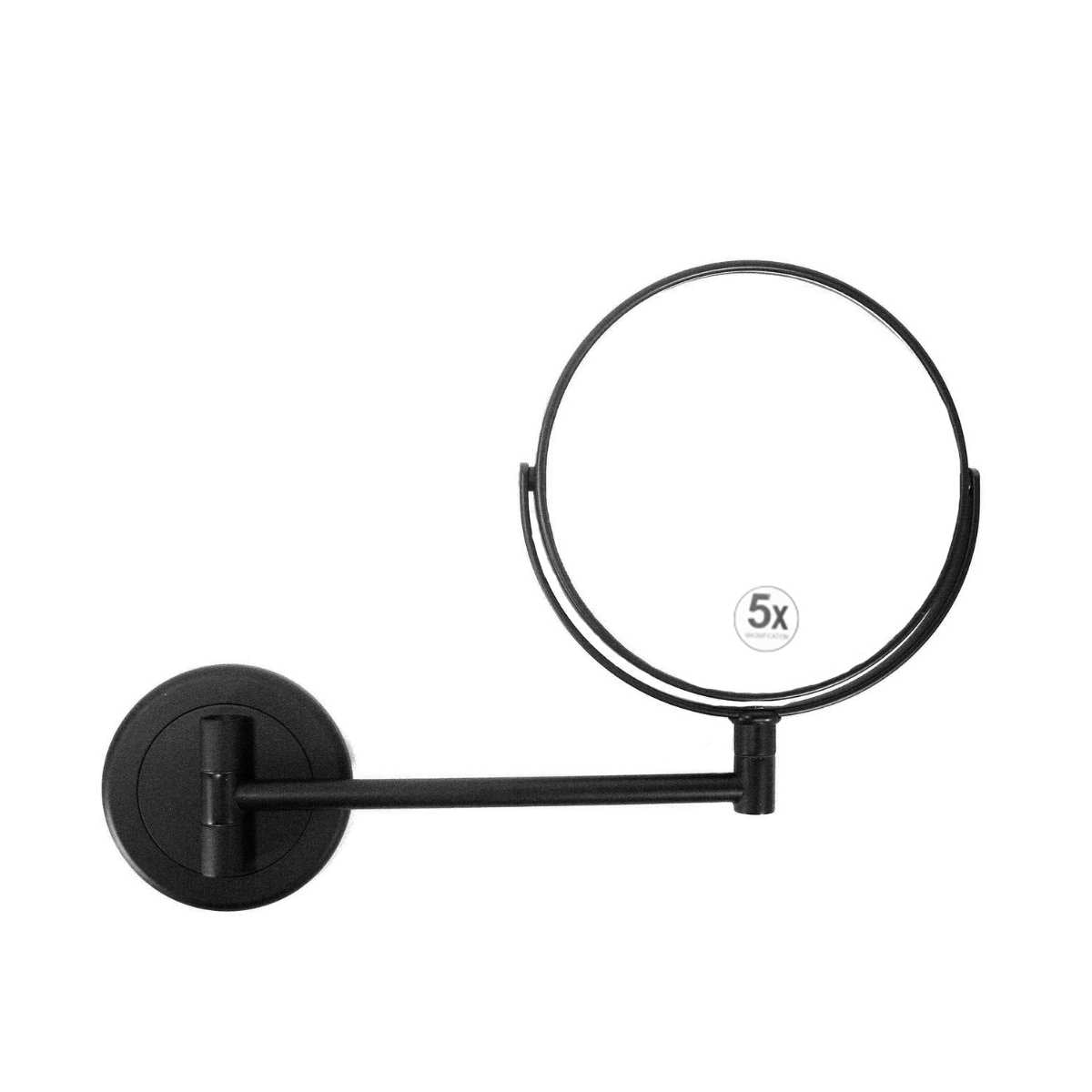 Espejo de aumento negro con brazo extensible