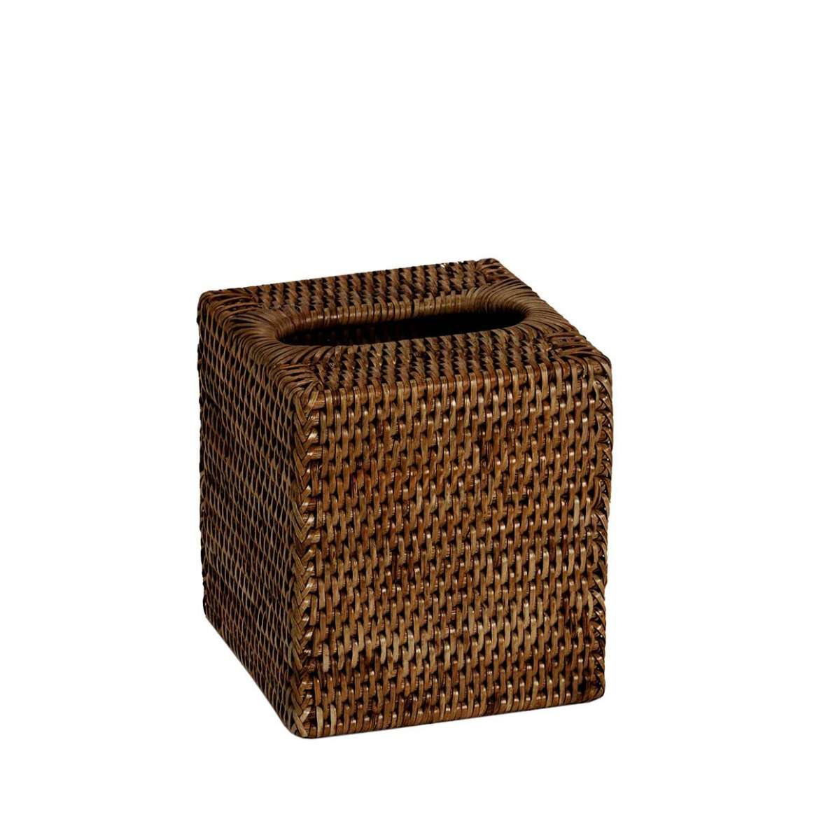 Portapañuelos de ratán marrón