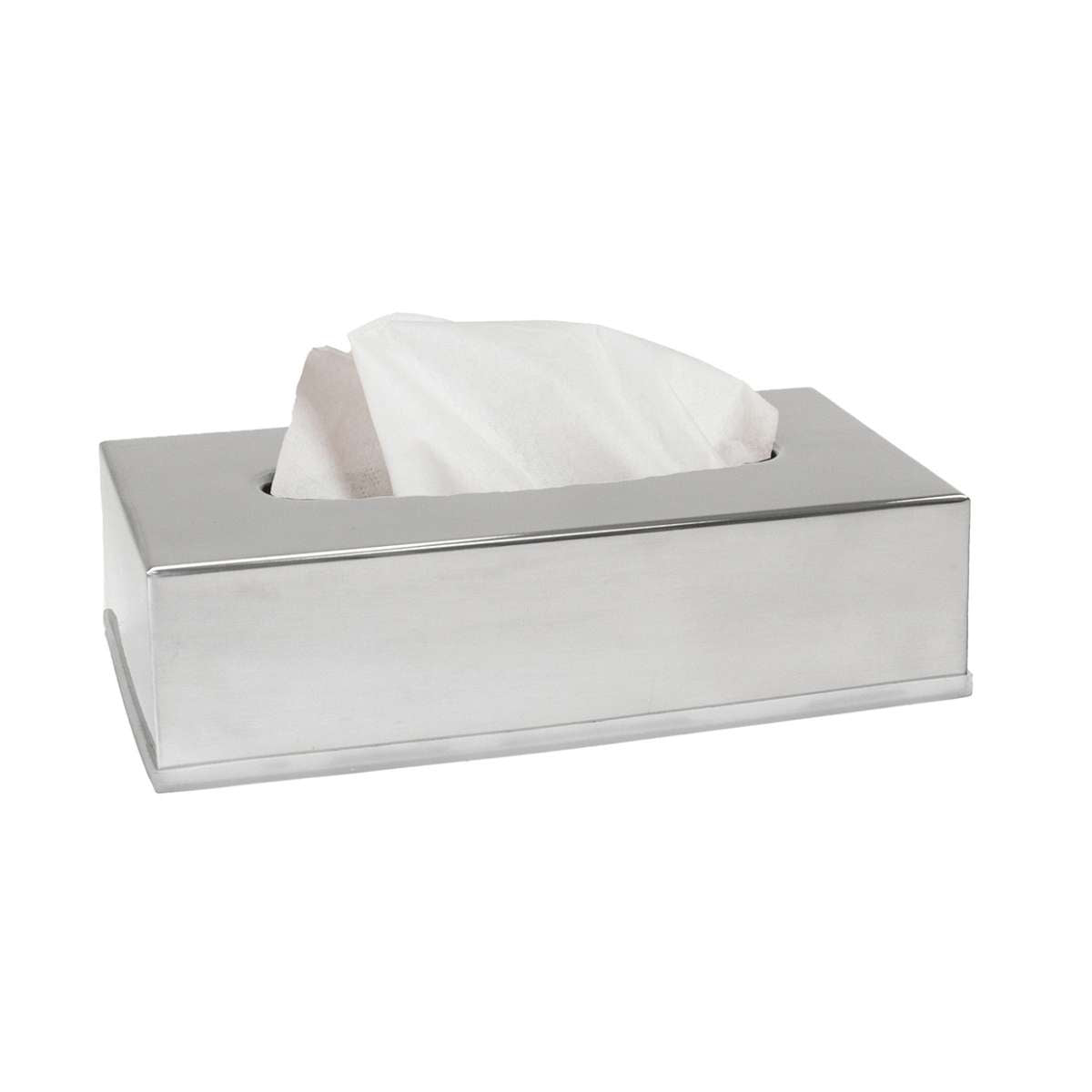 Portapañuelos moderno de acero inoxidable rectangular