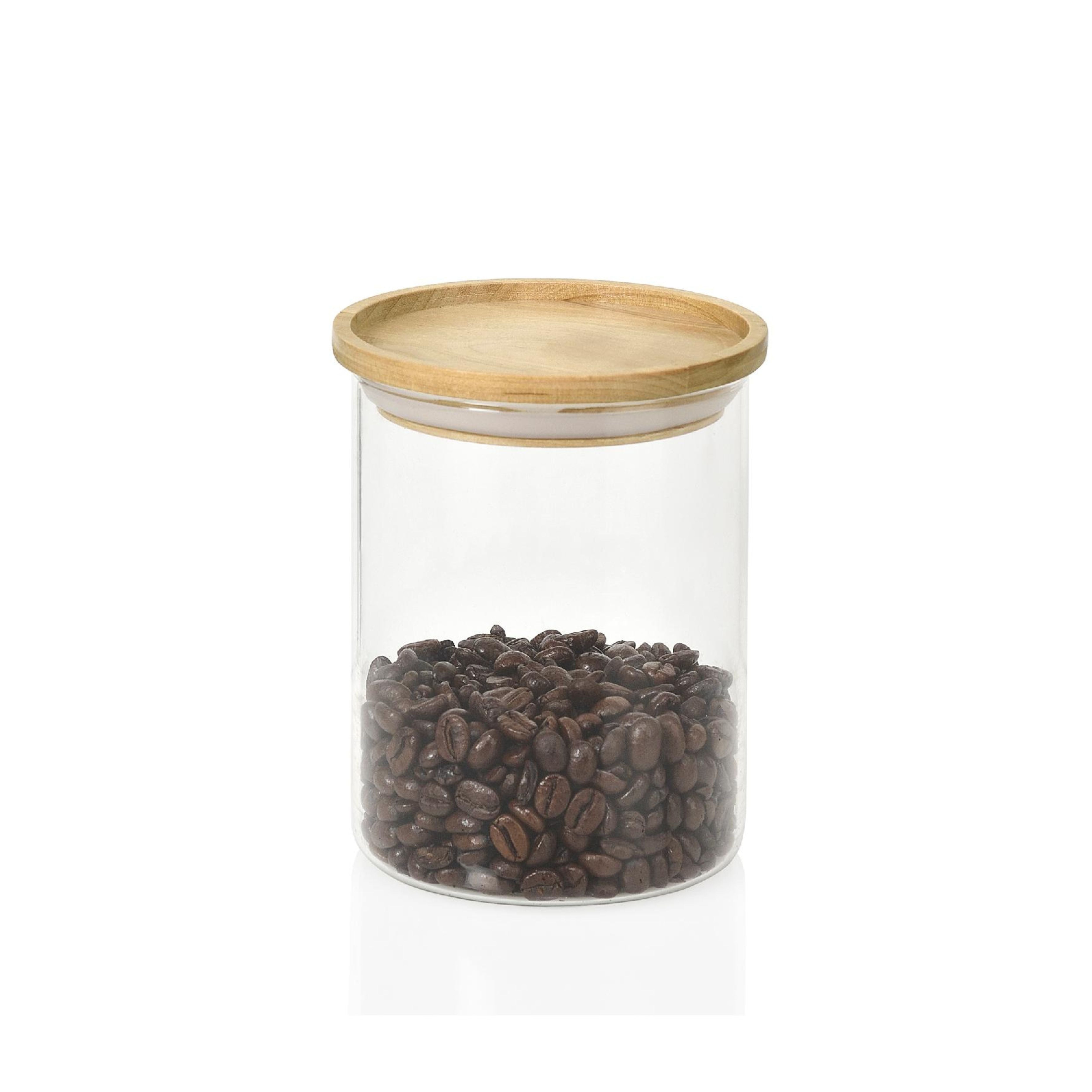 Clear glass kitchen jar