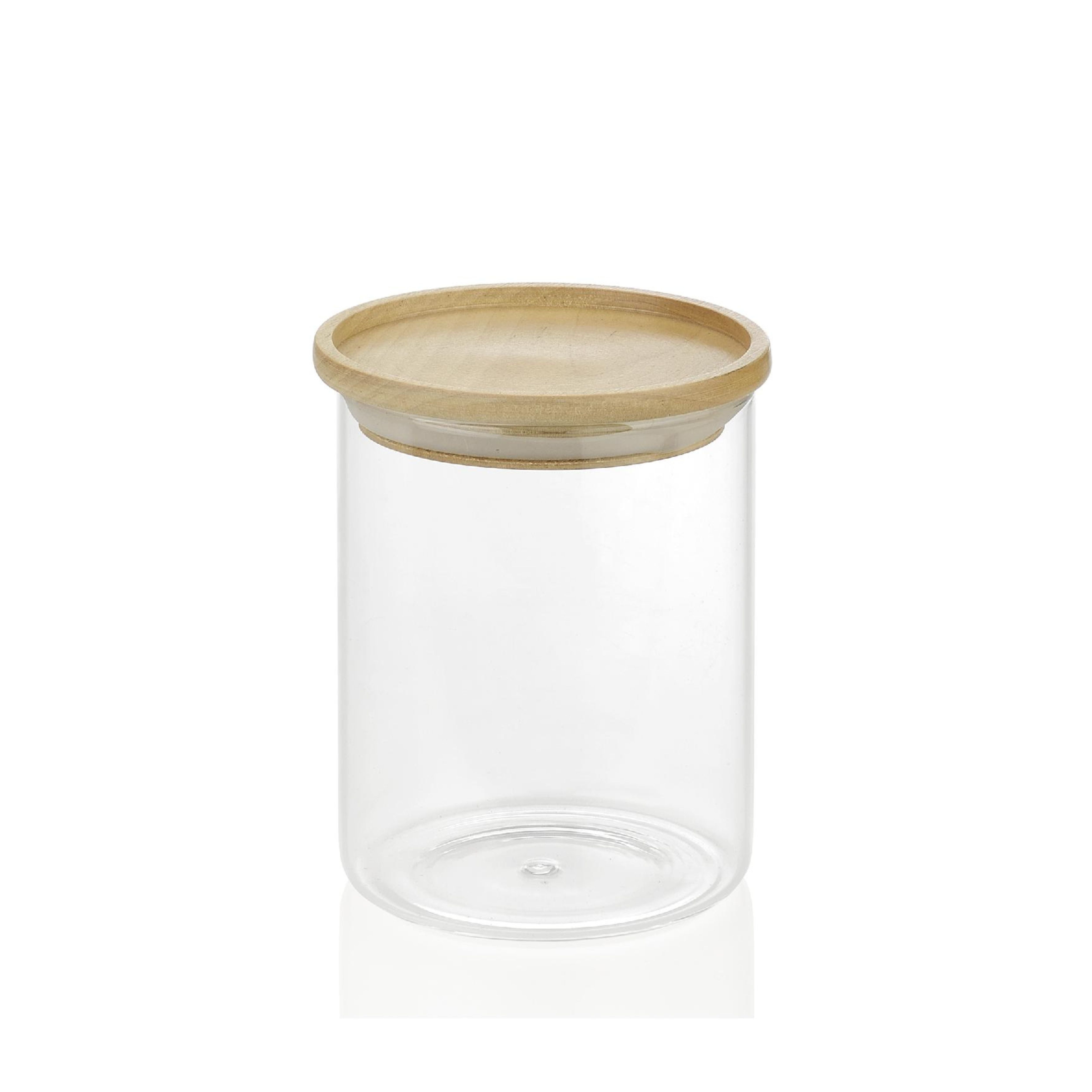 Clear glass kitchen jar