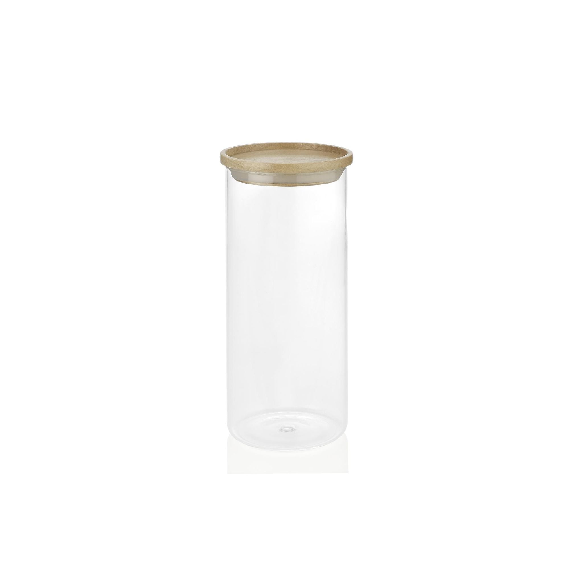 Clear glass pasta jar
