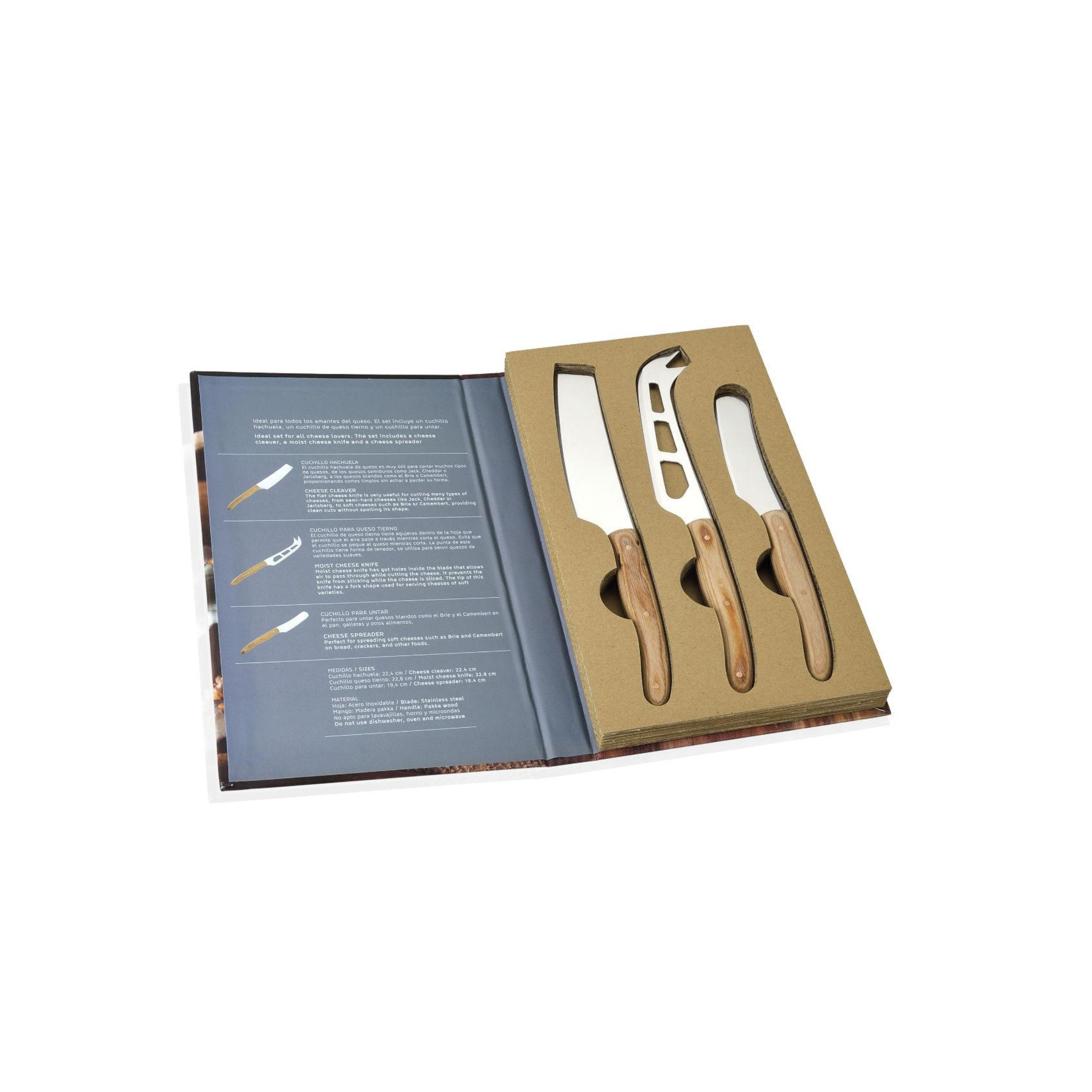 Set de 3 cuchillos para queso gourmet